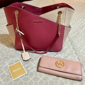 Pink MK purse and wallet.
